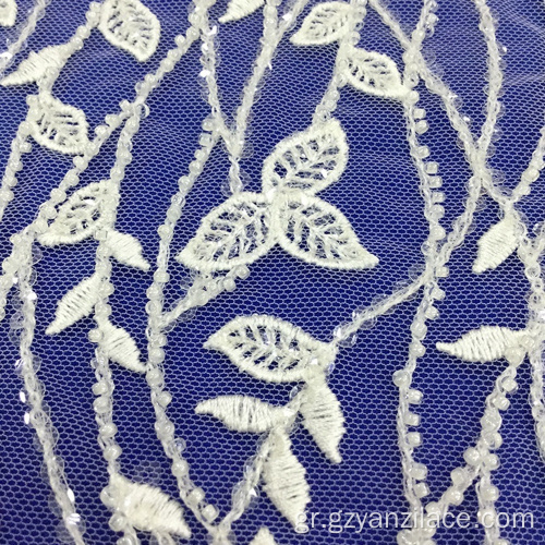 Λευκό Floral Νυφικό Νυφικό Beaded Lace